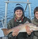 Zack and Joe Goodwin caught the first redfish and trout of 2011 today (on both fly and spin)! Had a blast taking these two fishing today!!